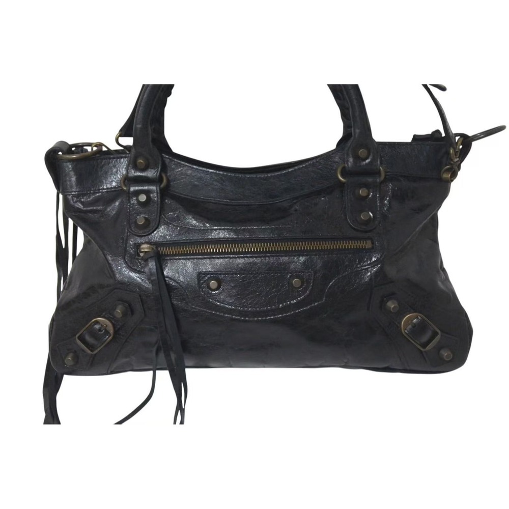 BALENCIAGA The First City Bag Shoulder Black Leather - Picture 2 of 10